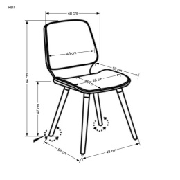 Halmar K511 krzesło kremowy / orzechowy, materiał: tkanina boucle / sklejka gięta / drewno lite