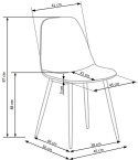 Halmar K417 krzesło tapicerowane czarne tkanina - velvet / metal