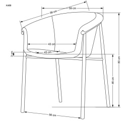 Halmar K489 krzesło beżowe materiał: tkanina / stal malowana