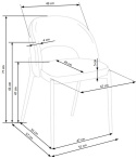 Halmar K373 krzesło musztardowe materiał: tkanina / stal malowana proszkowo