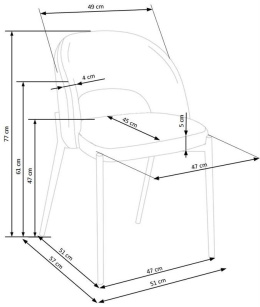 Halmar K373 krzesło musztardowe materiał: tkanina / stal malowana proszkowo