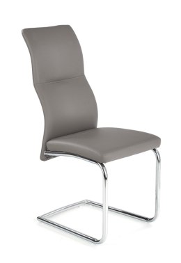 ARCO Krzesło metalowe chromowane / eko skóra kolor popiel