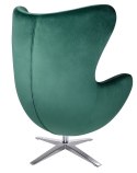 King Home Fotel EGG SZEROKI VELVET ciemny zielony. 18 - welur, podstawa stal