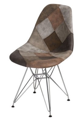 D2.DESIGN Krzesło P016 DSR patchwork beż - brąz