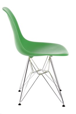 D2.DESIGN Krzesło P016 PP ciemno zielone, chromowa ne nogi