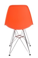 D2.DESIGN Krzesło P016 PP tworzywo pomarańczowe, chromowane nogi metalowe wygodne i funkcjonalne