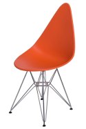 Intesi Krzesło Rush DSR pomarańczowe tworzywo PP podstawa metalowa do domu i lokalu