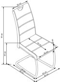 Halmar K211 krzesło do jadalni czarny materiał: stal chromowana / ekoskóra