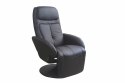 Halmar OPTIMA recliner fotel rozkładany czarny materiał: eco skóra / PVC