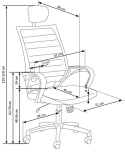 FOTEL OBROTOWY PRACOWNICZY SOCKET Halmar TILT biało-czarny TKANINA MEMBRANOWA SIATKA