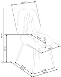Halmar K312 krzesło nogi - czarne, tapicerka - popiel