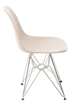 D2.DESIGN Krzesło P016 PP beige, chromowane nogi