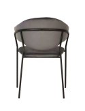 Krzesło fotel NAOMI ciemny szary - welur, podstawa czarna