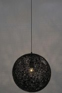 King Home Lampa wisząca LUNA 60 czarna - sznurek konopny