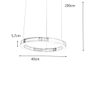 King Home Lampa wisząca RING 40 złota - LED, stal nierdzewna osłona klosza mleczne tworzywo sztuczne