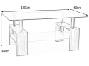 ŁAWA Z PÓŁKĄ LISA BASIC PROSTOKĄT BLAT SZKŁO HARTOWANE TRANSPARENTNY / NOGI MDF DĄB SONOMA 100x60x45 SIGNAL