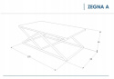 ŁAWA PROSTOKĄTNA ZEGNA A SIGNAL SZKŁO HARTOWANE TRANSPARENTNY / PODSTAWA METAL CHROM 120X60