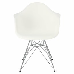 D2.DESIGN Krzesło Fotel P018 PP tworzywo białe, nogi metal chrom HF funkcjonalne i nowoczesne