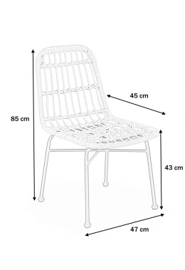 Halmar K401 krzesło rattan syntetyczny kolor naturalny /stelaż czarny